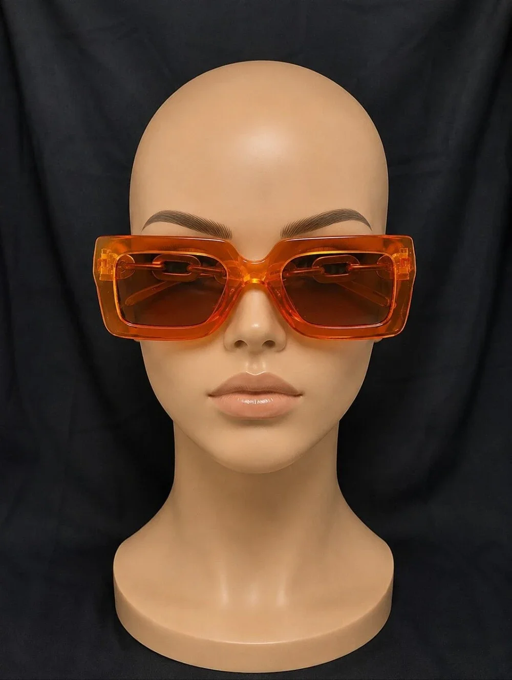 Orange Square Sunglasses Retro Y2K Oversized Tinted Frames